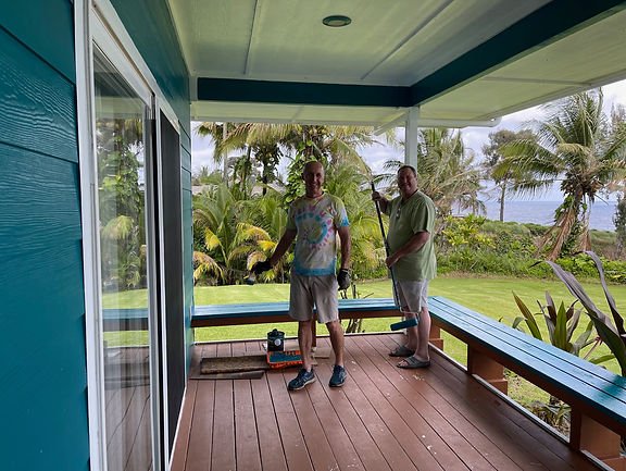 Allan & Mike painting the deck
